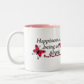 Tasse 2 Couleurs Le bonheur est un PAPILLON d'Abuela (Gauche)