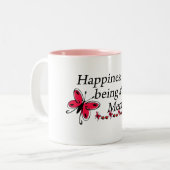 Tasse 2 Couleurs Le bonheur est un PAPILLON de Mema (Devant gauche)