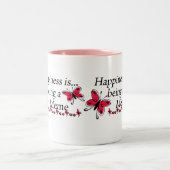 Tasse 2 Couleurs Le bonheur est un PAPILLON de Meme (Centre)