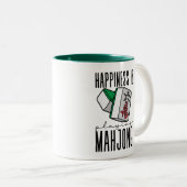 Tasse 2 Couleurs Le bonheur joue au Mahjong (Devant droit)