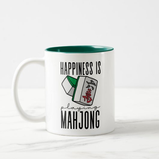 Tasse 2 Couleurs Le bonheur joue au Mahjong (Gauche)