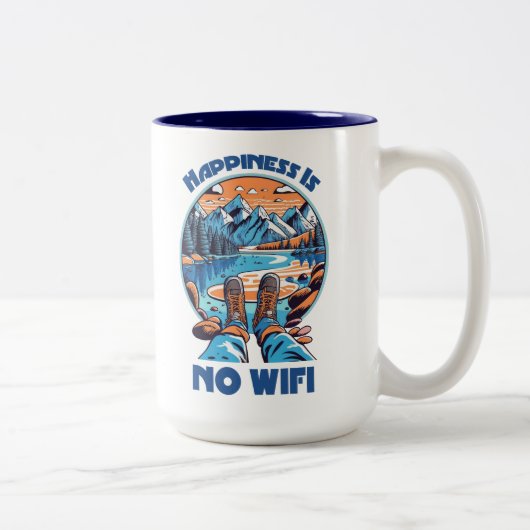 Tasse 2 Couleurs Le Bonheur N'Est Pas Une Source De Randonnée Wifi (Droit)