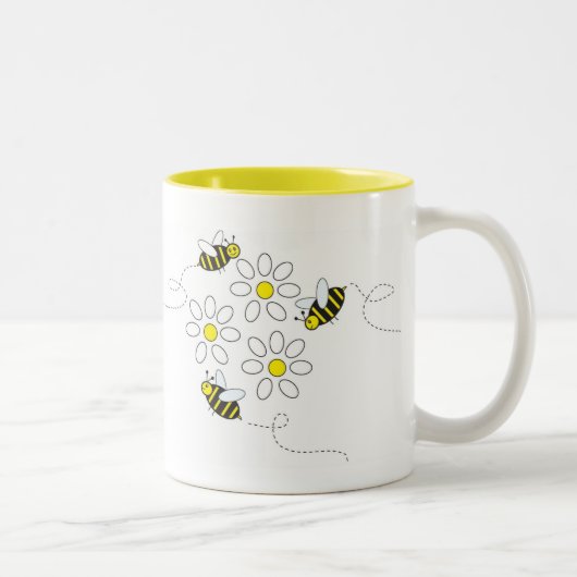 Tasse 2 Couleurs Le bourdonnement de fleur (Droit)