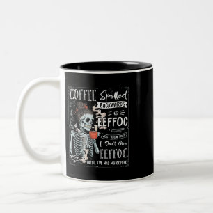 Tasse 2 Couleurs Le Café Écrit À L'Arrière Est Eeffoc Drôle Squelet