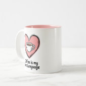 Tasse 2 Couleurs Le café est ma langue d'amour (Devant gauche)