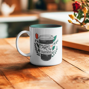 Tasse 2 Couleurs Le café est ma Saint Valentin