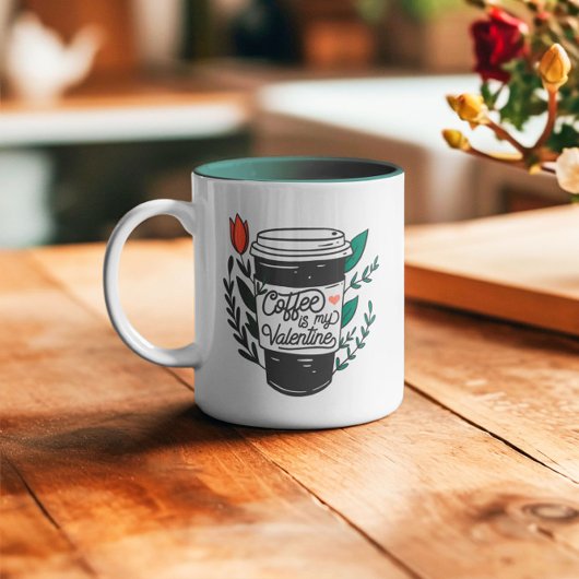 Tasse 2 Couleurs Le café est ma Saint Valentin