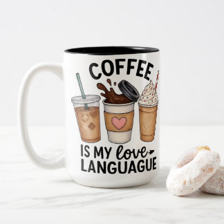 Tasse 2 Couleurs Le café est mon amour Mignon Boissons esthétiques