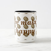 Tasse 2 Couleurs Le café me rend heureux partout (Centre)