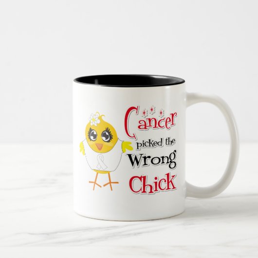Tasse 2 Couleurs Le cancer de poumon a sélectionné le poussin faux (Droit)