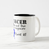 Tasse 2 Couleurs Le cancer du colon ne vit ici plus (Devant droit)