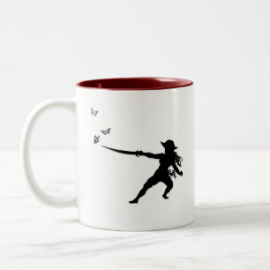 Tasse 2 Couleurs Le capitaine Pirate Lady Combat les papillons