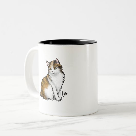 Tasse 2 Couleurs Le Cat Calico sans queue (Devant gauche)