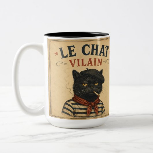 TASSE 2 COULEURS LE CHAT MÉCHANT (Gauche)