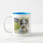 Tasse 2 Couleurs Le chaton monte un vélo (Gauche)