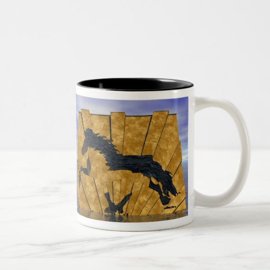 Tasse 2 Couleurs Le cheval islandais Golden Tolt (Droit)