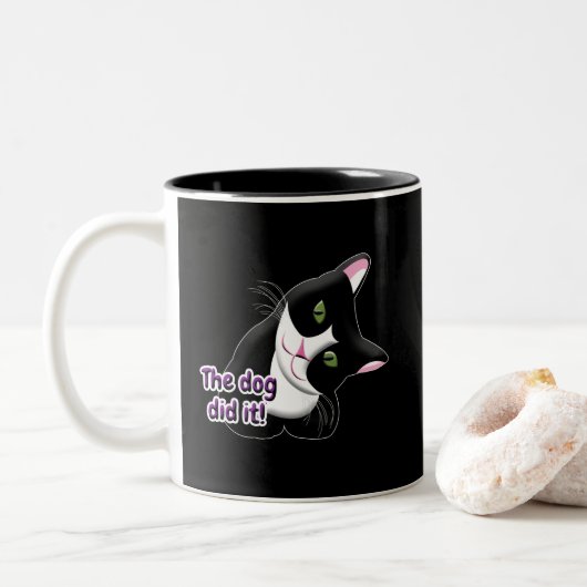 Tasse 2 Couleurs Le chien l'a fait Chat (Avec donut)