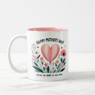 Tasse 2 Couleurs Le coeur de la maison - Fête des mères