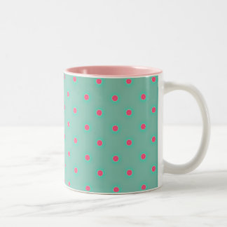 Tasse 2 Couleurs Le Curaçao bleu et motif de pois moyen rose