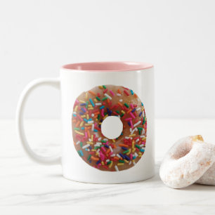 Tasse 2 Couleurs Le Donut arrose le rose blanc de la pâtisserie r