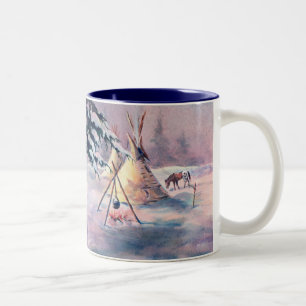 Tasse 2 Couleurs Le FEU et APPALOOSA de TIPI d'HIVER par SHARON