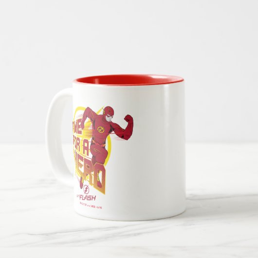 Tasse 2 Couleurs Le Flash | Graphique "Le Temps D'Un Héros" (Devant gauche)