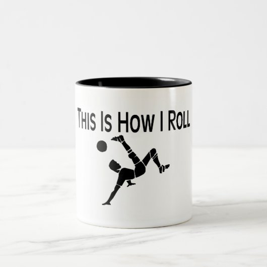 Tasse 2 Couleurs Le football ceci est comment je roule le (Centre)