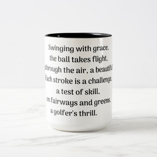 Tasse 2 Couleurs Le frisson du golfeur (Centre)