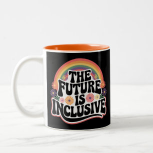 Tasse 2 Couleurs Le Futur est Drapeau LGBTQ Arc-en-ciel Inclusif Ga