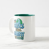 Tasse 2 Couleurs Le geeks hérite de la terre (Devant gauche)