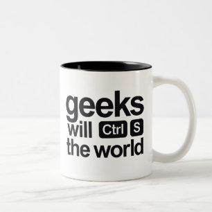 Tasse 2 Couleurs le geeks sauvera le monde