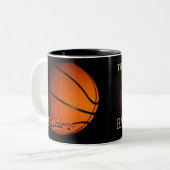 Tasse 2 Couleurs Le jeu du basket-ball (Devant gauche)