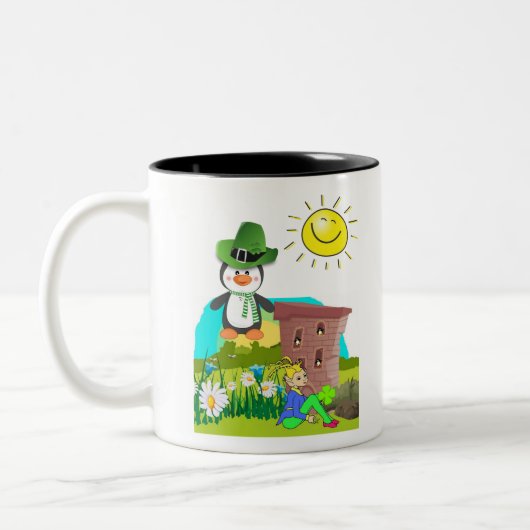 Tasse 2 Couleurs le jour de saint-patrick pingouin leprechaun (Gauche)