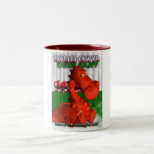 Tasse 2 Couleurs Le jour de St David, carte de Gallois, Dydd Gwyl