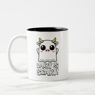 Tasse 2 Couleurs Le Lait Est Effrayant ! Cute Pun de vache fantôme