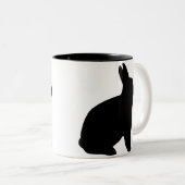 TASSE 2 COULEURS LE LAPIN NOIR (Devant droit)