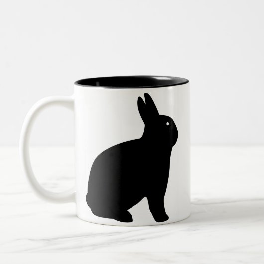 TASSE 2 COULEURS LE LAPIN NOIR (Gauche)