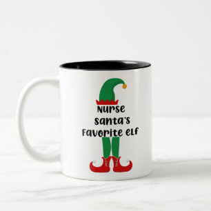 Tasse 2 Couleurs Le lutin préféré de l'infirmière du Père Noël Drôl