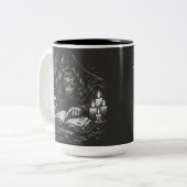 Tasse 2 Couleurs Le Magicien Étudiant le Grimoire — par BurnsInHell (Devant gauche)