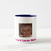 Tasse 2 Couleurs le marie, Richard aime Marie (Centre)