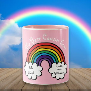 Tasse 2 Couleurs Le Meilleur Cousin Jamais Rose Arc-en-ciel