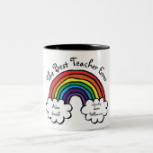 Tasse 2 Couleurs Le meilleur enseignant jamais arc-en-ciel (Centre)