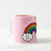 Tasse 2 Couleurs Le meilleur enseignant jamais Rainbow Pink (Devant gauche)