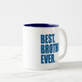 Tasse 2 Couleurs Le meilleur. Frère. Jamais. (bleu) (Devant droit)