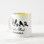 Tasse 2 Couleurs Le meilleur inséparable de silhouette de moineaux (Devant gauche)