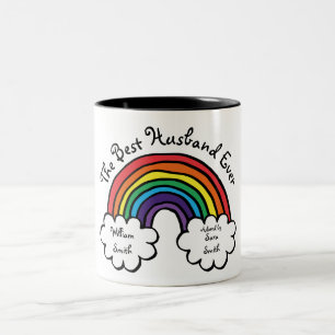 Tasse 2 Couleurs Le meilleur mari jamais arc-en-ciel