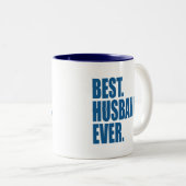 Tasse 2 Couleurs Le meilleur.Mari. Jamais. (bleu) (Devant droit)