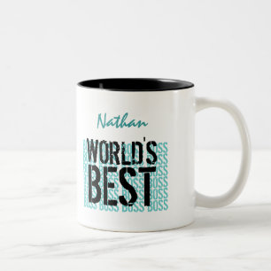 Tasse 2 Couleurs Le meilleur noir G458 de inscription grunge d'Aqua