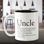 Tasse 2 Couleurs Le meilleur oncle du monde Funcle de définition mo<br><div class="desc">Personnalisez-vous pour votre oncle spécial,  favori ou pour votre oncle pour créer un cadeau unique. Une façon parfaite de lui montrer à quel point il est extraordinaire chaque jour. Conçu par Thisisnotme©</div>