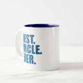 Tasse 2 Couleurs Le meilleur. Oncle. Jamais. (bleu) (Devant gauche)